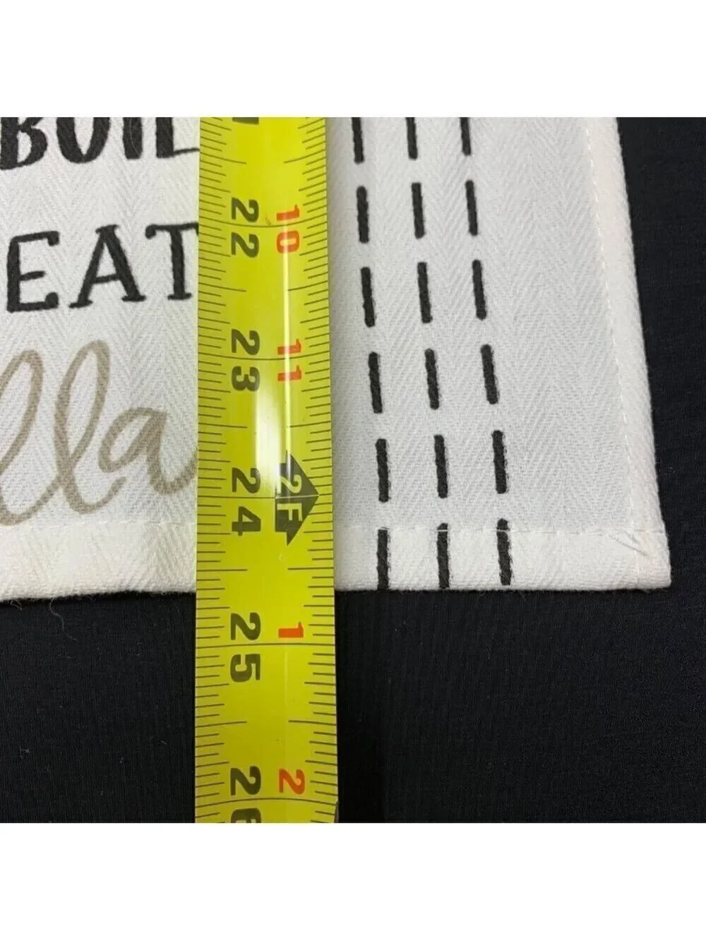 Hot Cocoa Marshmallow Kitchen Tea Towels Cotton Set Buffalo Check Black White